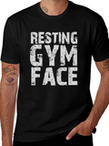 Resting Gym Face T-Shirt - Black Graphic Tee