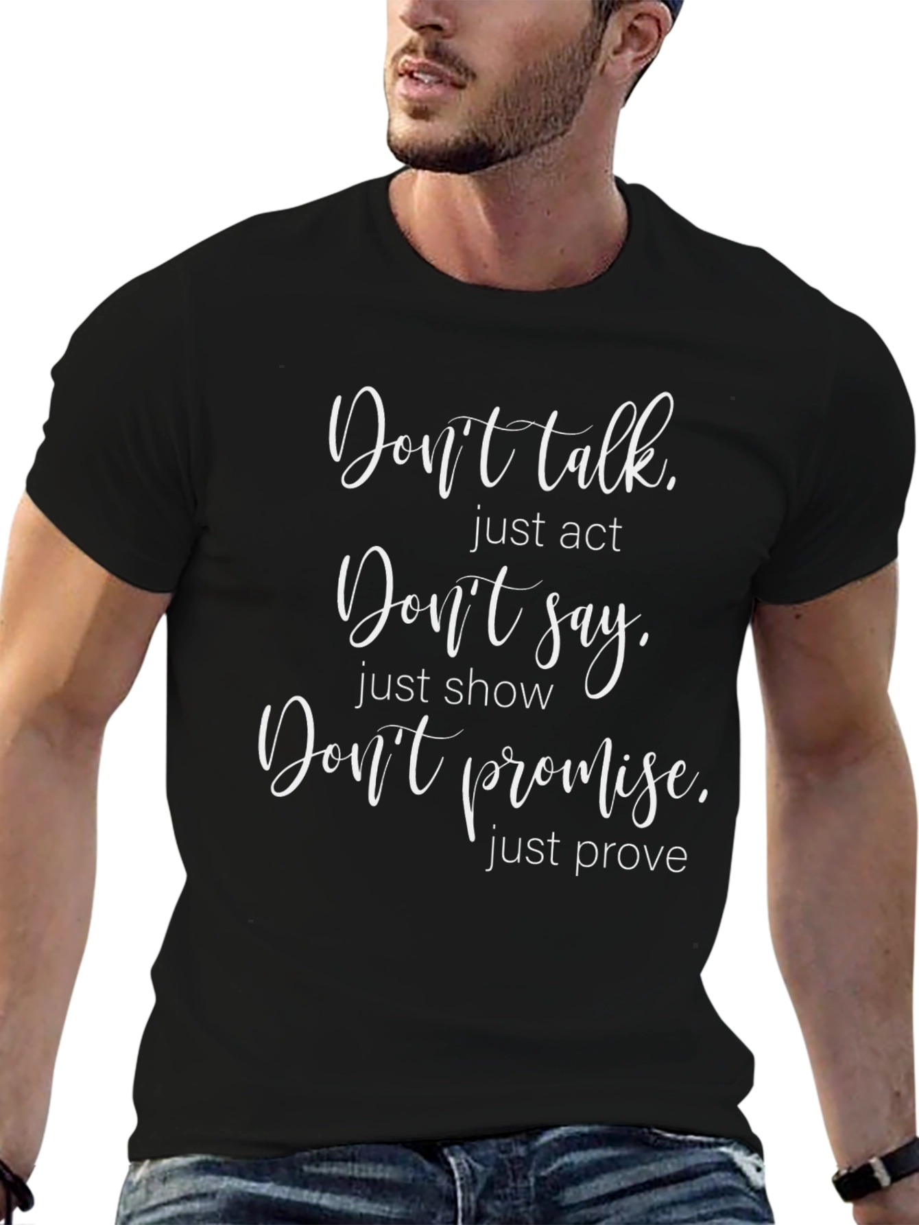 Inspirational Black Graphic T-Shirt