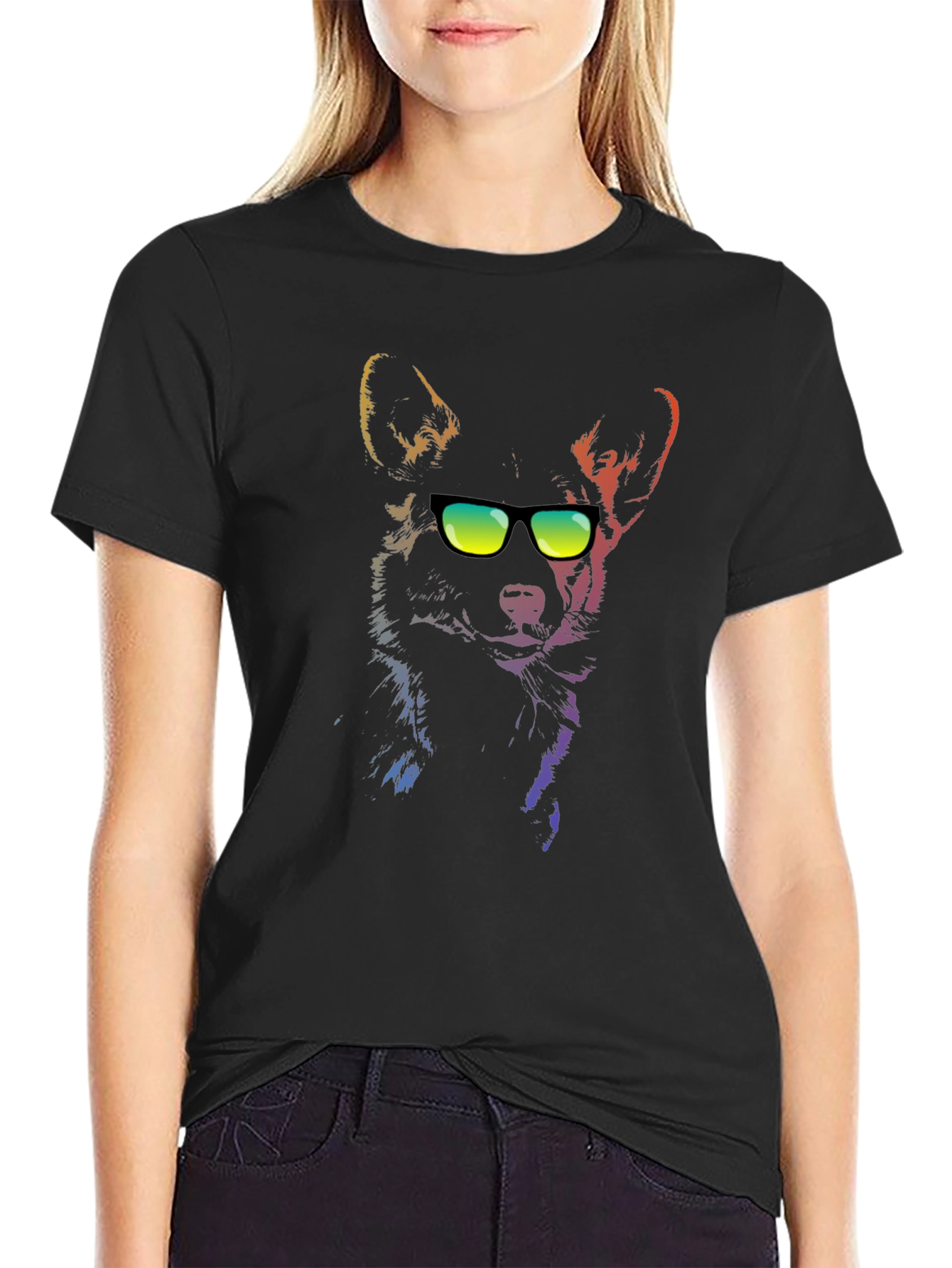 Cool Dog Graphic Tee - Mens Black T-Shirt