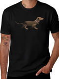 Dachshund Graphic Tee - Black Unisex T-Shirt
