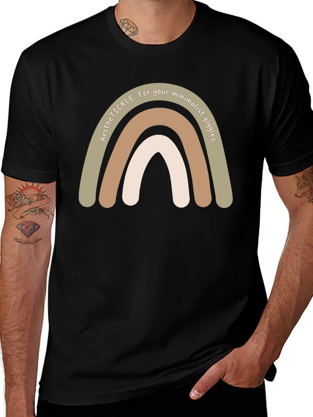 Minimalist Aesthetic Rainbow Tee