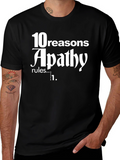 Apathy Rules Graphic T-Shirt - Black Cotton Tee