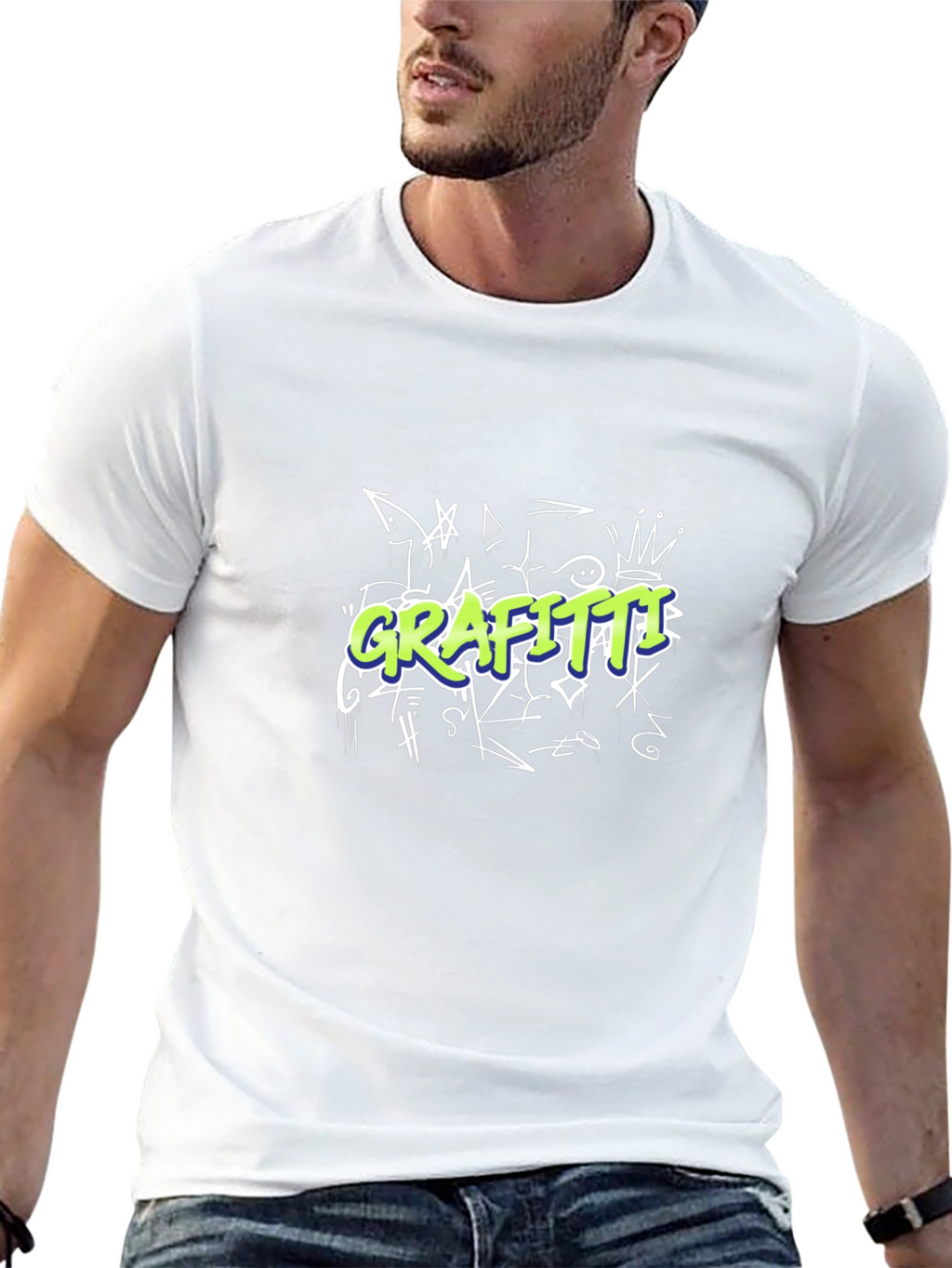 Graffiti Style Graphic Black T-Shirt
