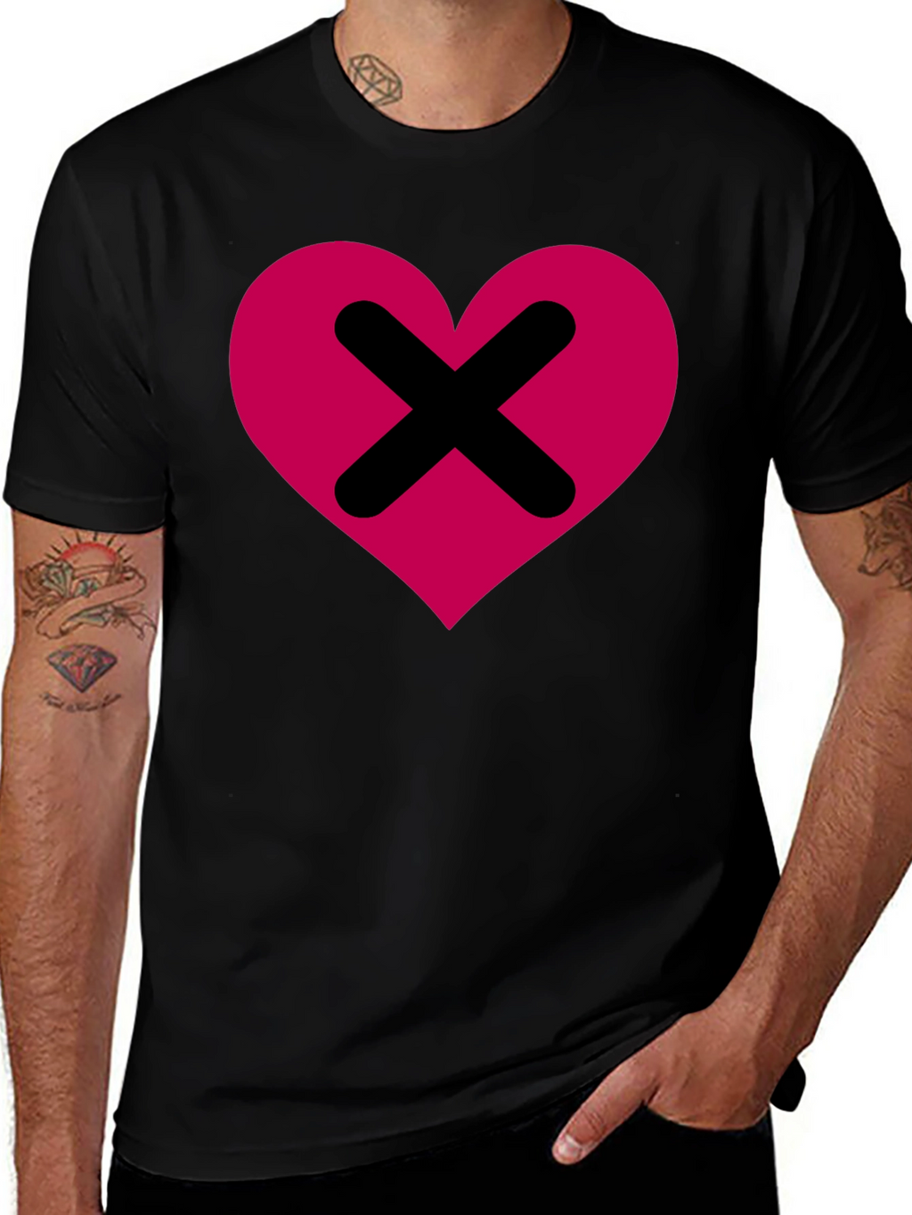 Heart X T-Shirt - Modern Streetwear Graphic Tee