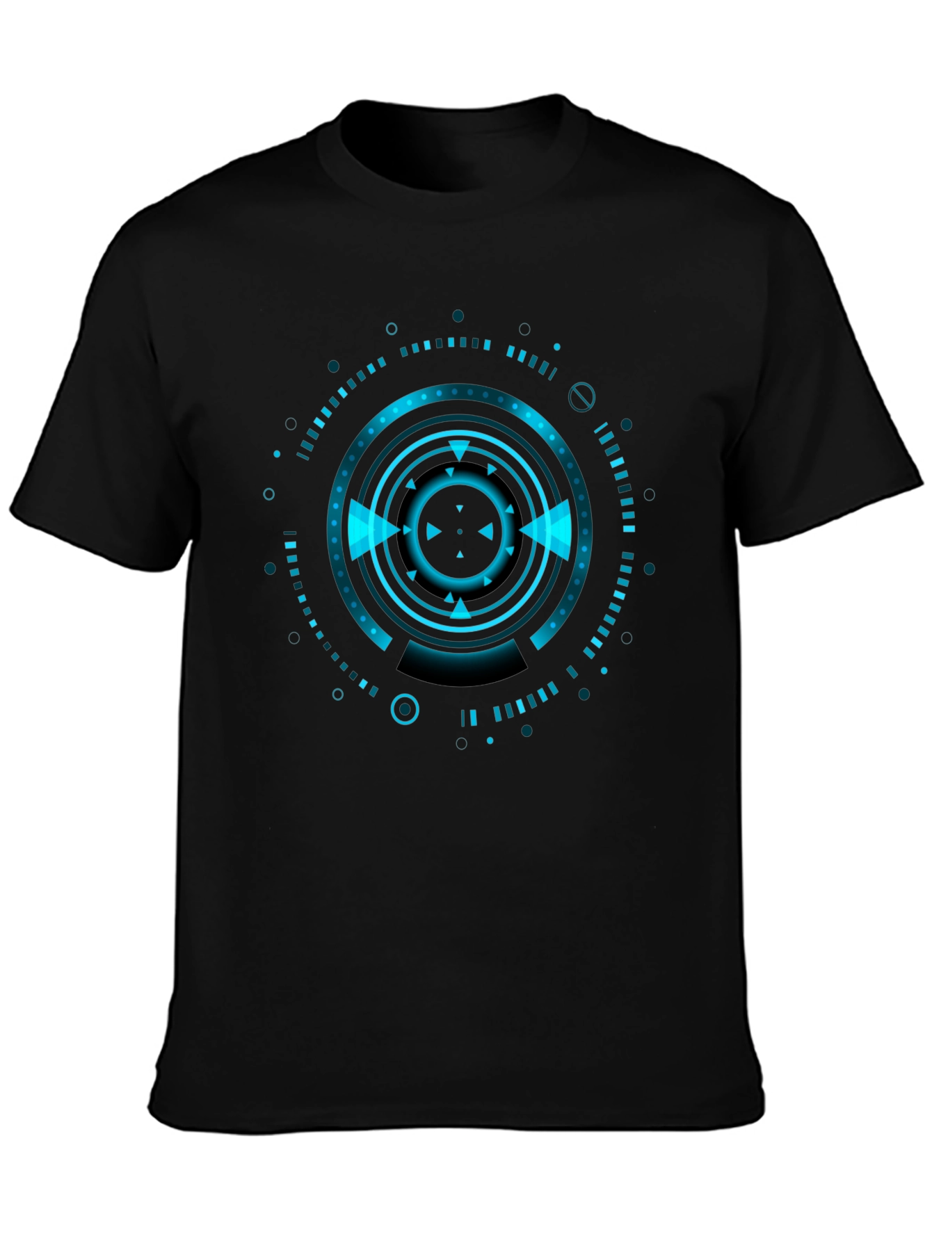 Cyberpunk Tech Graphic Black T-Shirt