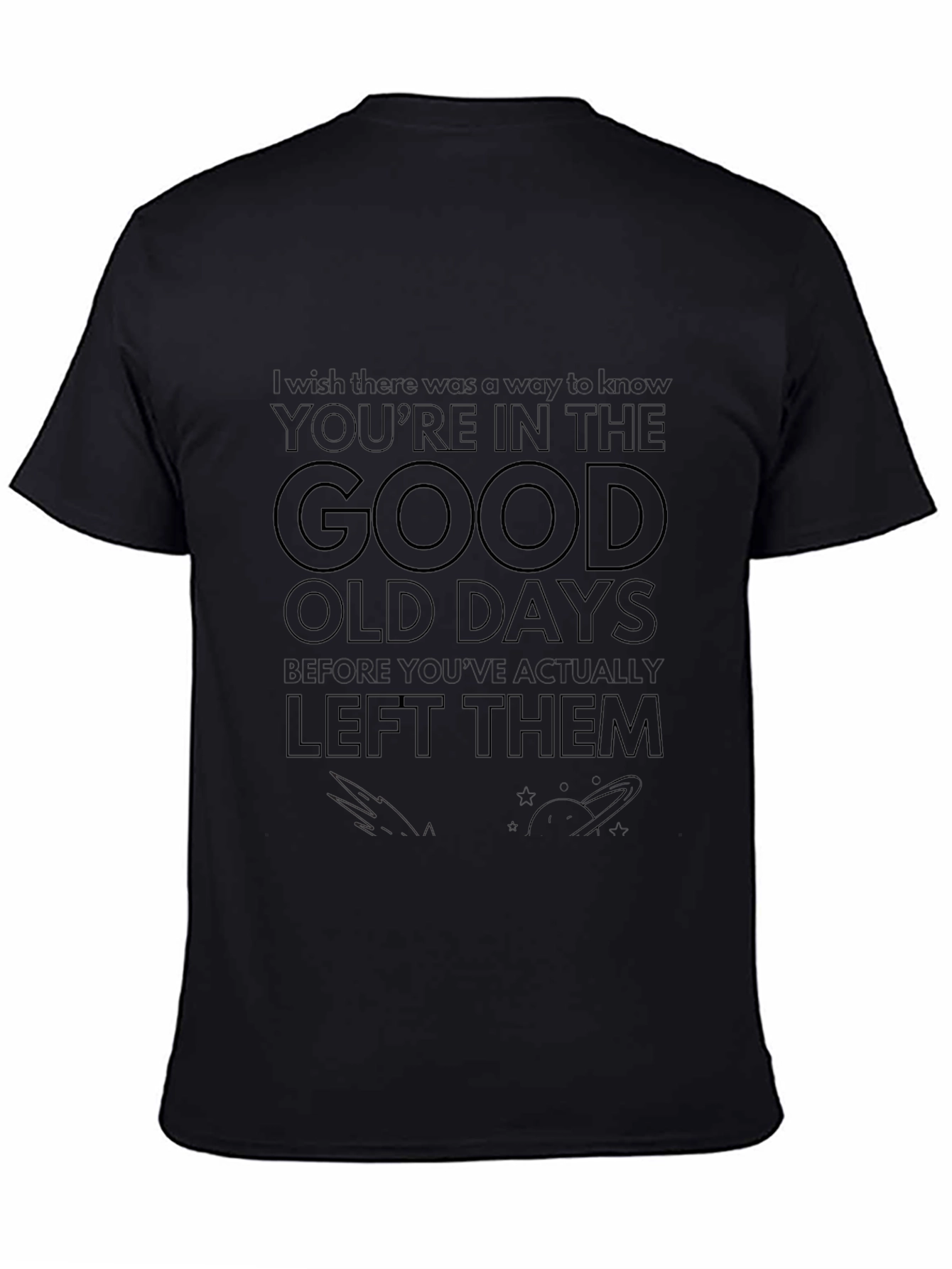 Good Old Days Graphic Tee - Black Crew Neck T-Shirt
