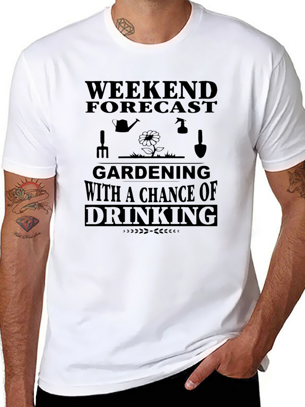 Gardening & Drinking Black T-Shirt