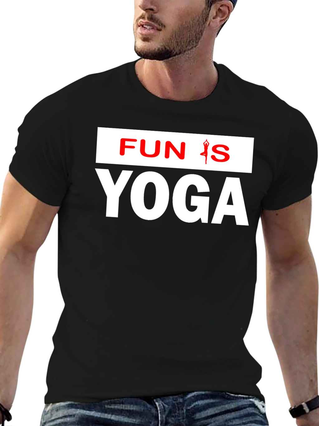 Fun Is Yoga Graphic Tee - Black Cotton T-Shirt