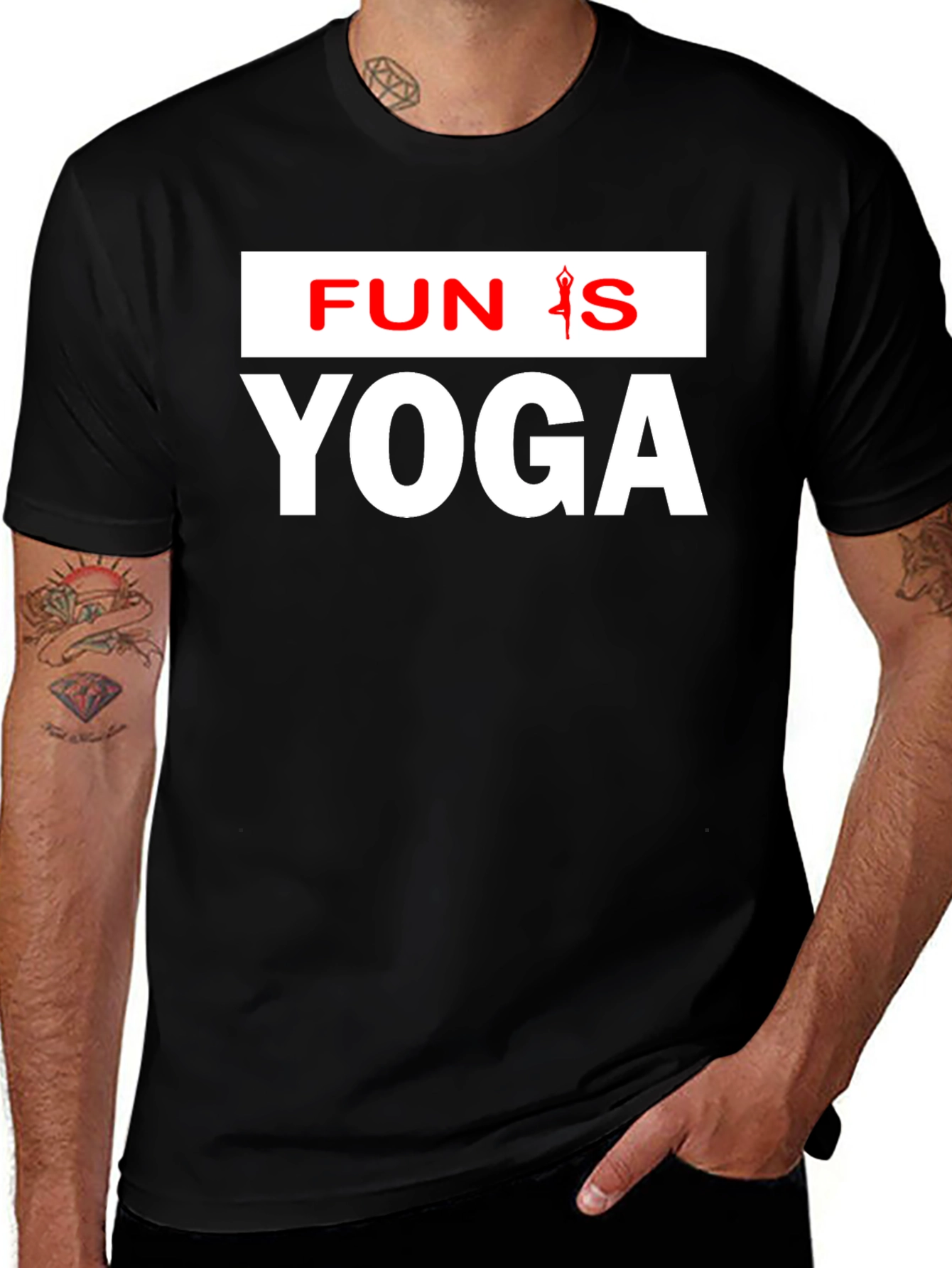 Fun Is Yoga Graphic Tee - Black Cotton T-Shirt