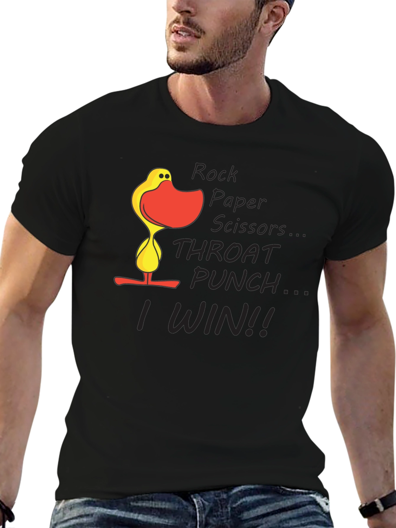 Funny Rock Paper Scissors T-Shirt - Throat Punch Edition