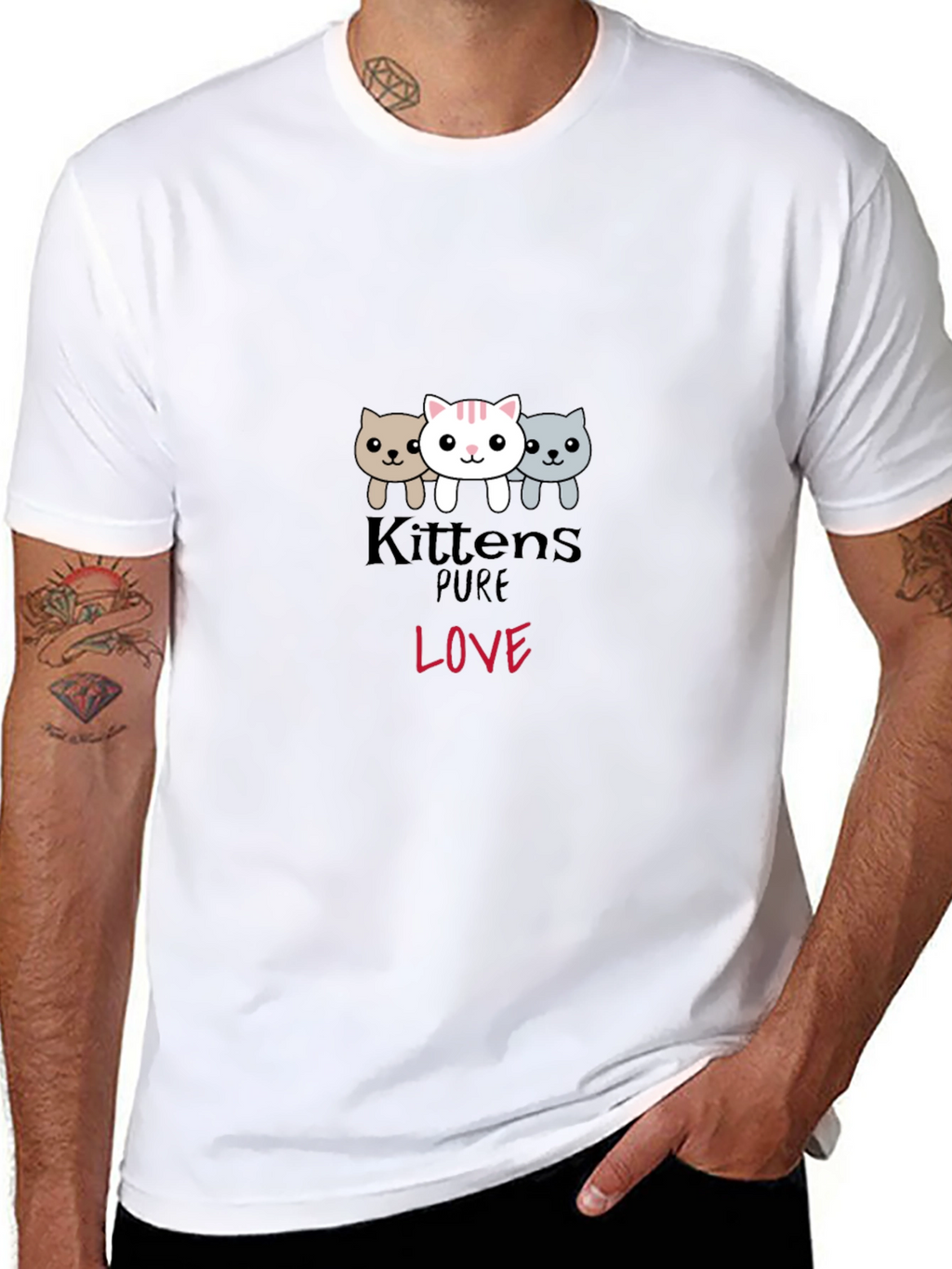 Kittens Pure Love Black Graphic Tee