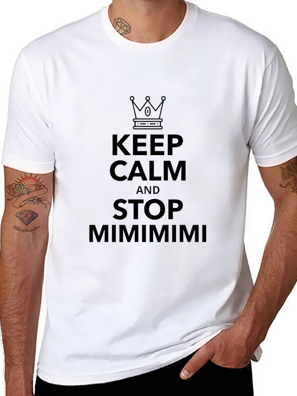 Keep Calm and Stop Mimimimi Black T-Shirt