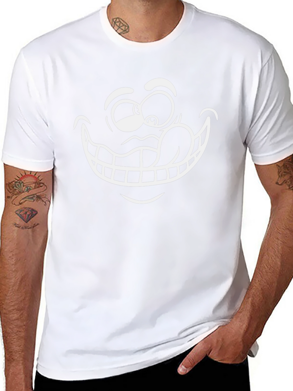 Funny Face Graphic T-Shirt - Black Cotton Tee
