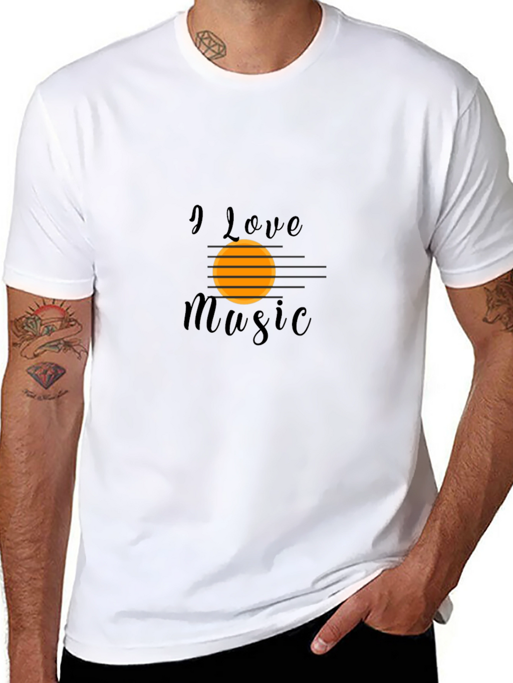 I Love Music Black T-Shirt