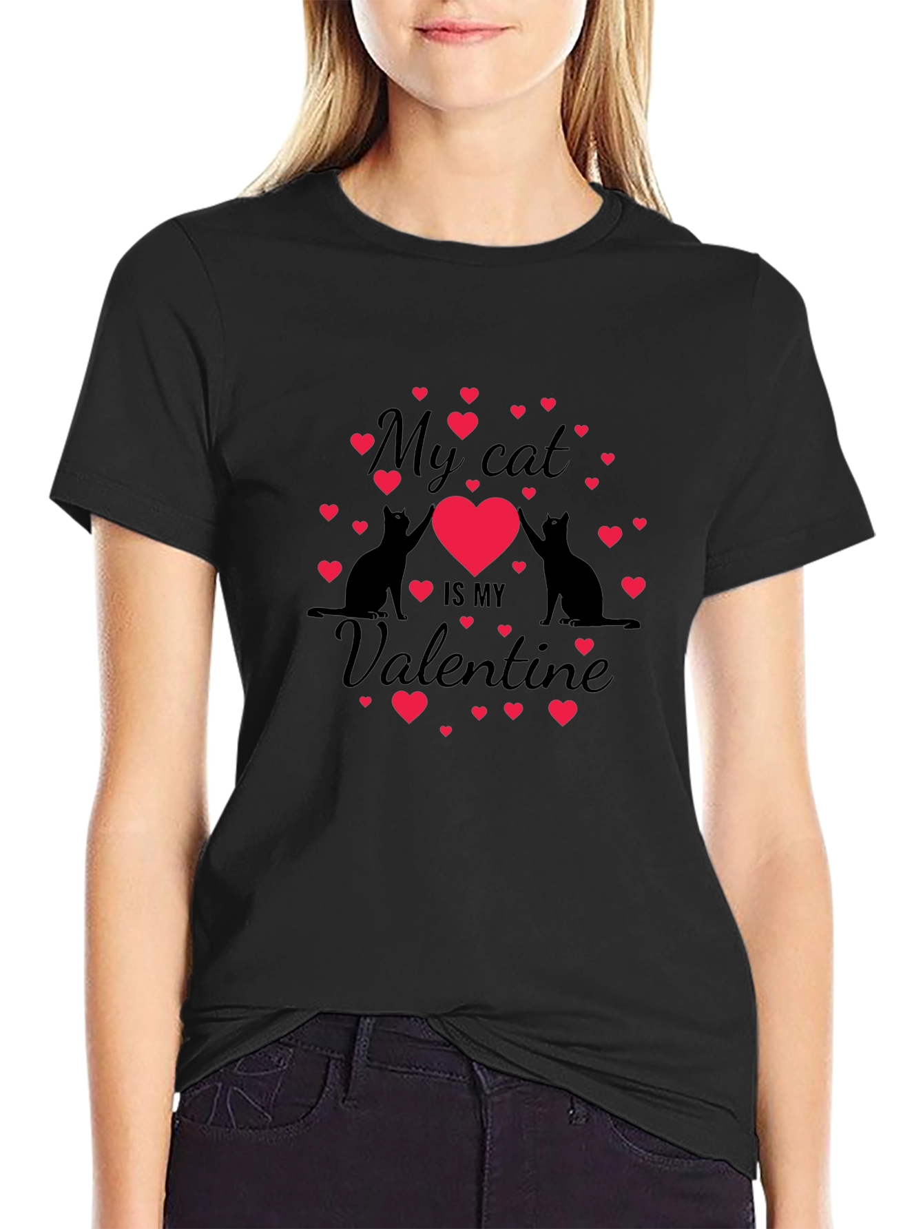 My Cat is My Valentine T-Shirt - Unisex Crew Neck