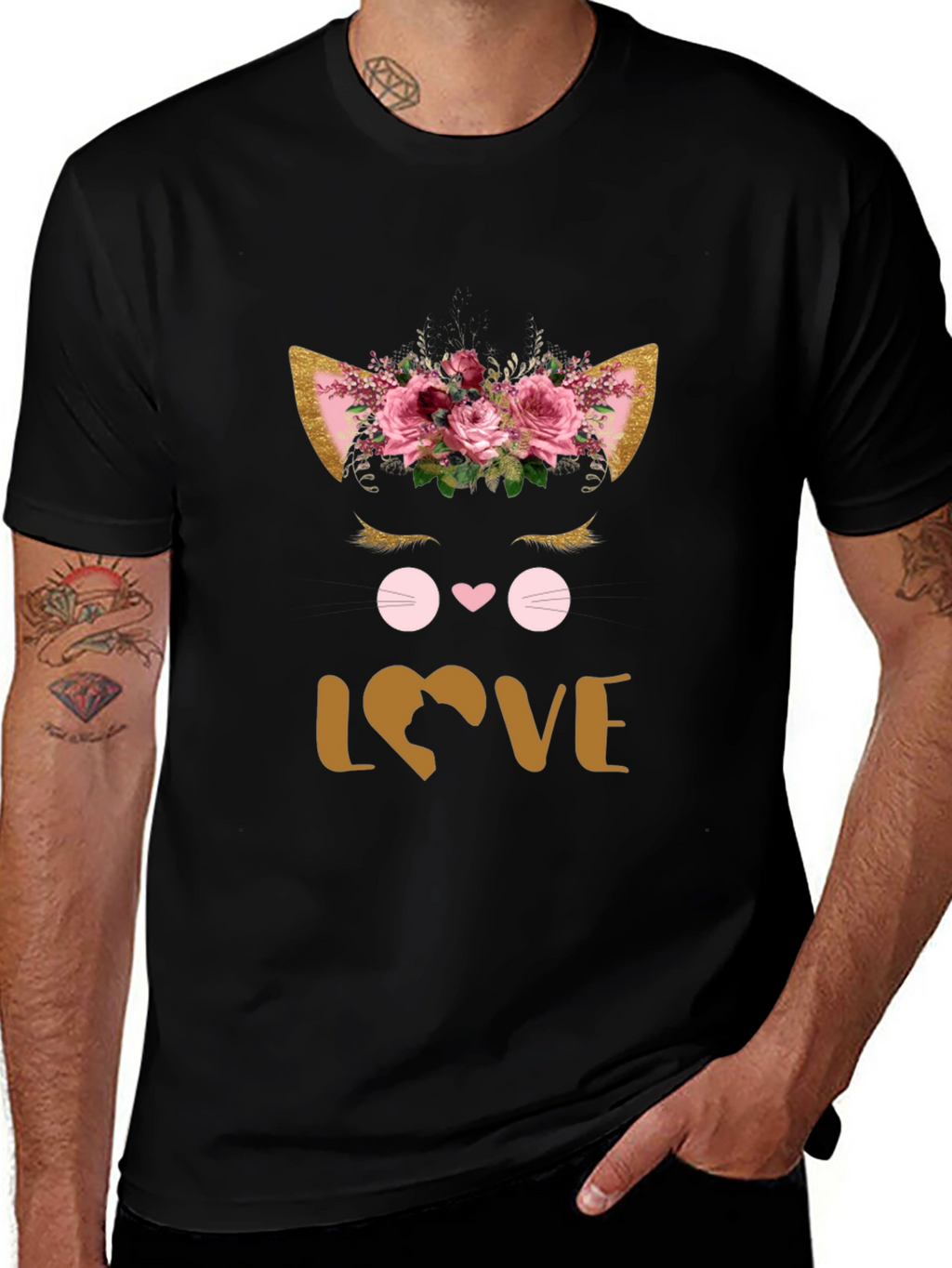 Floral Cat Lover T-Shirt