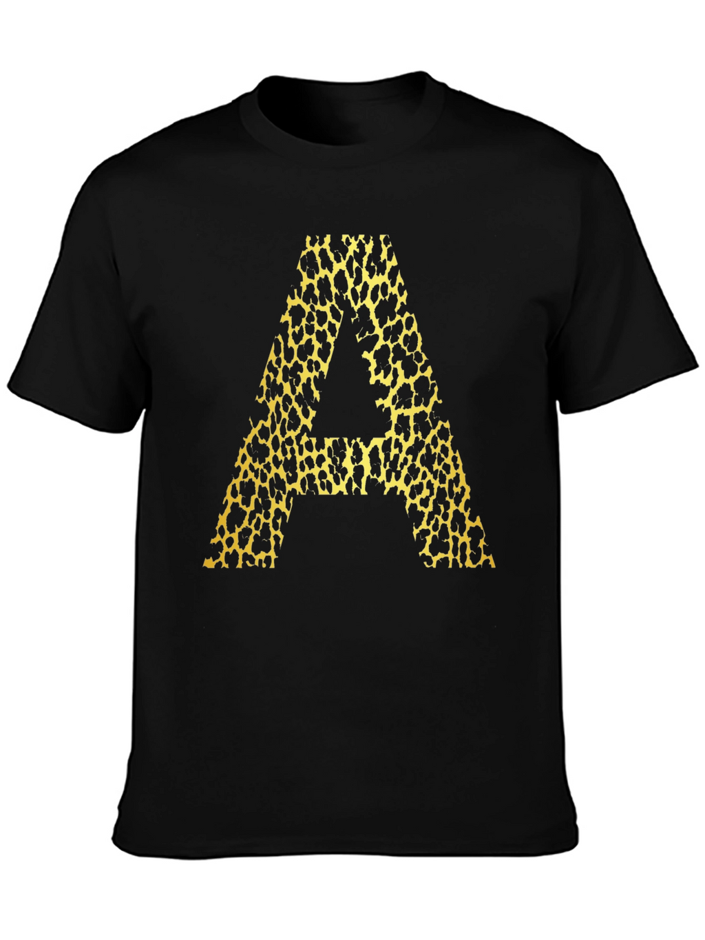Leopard Print A Graphic Tee - Mens Black T-Shirt