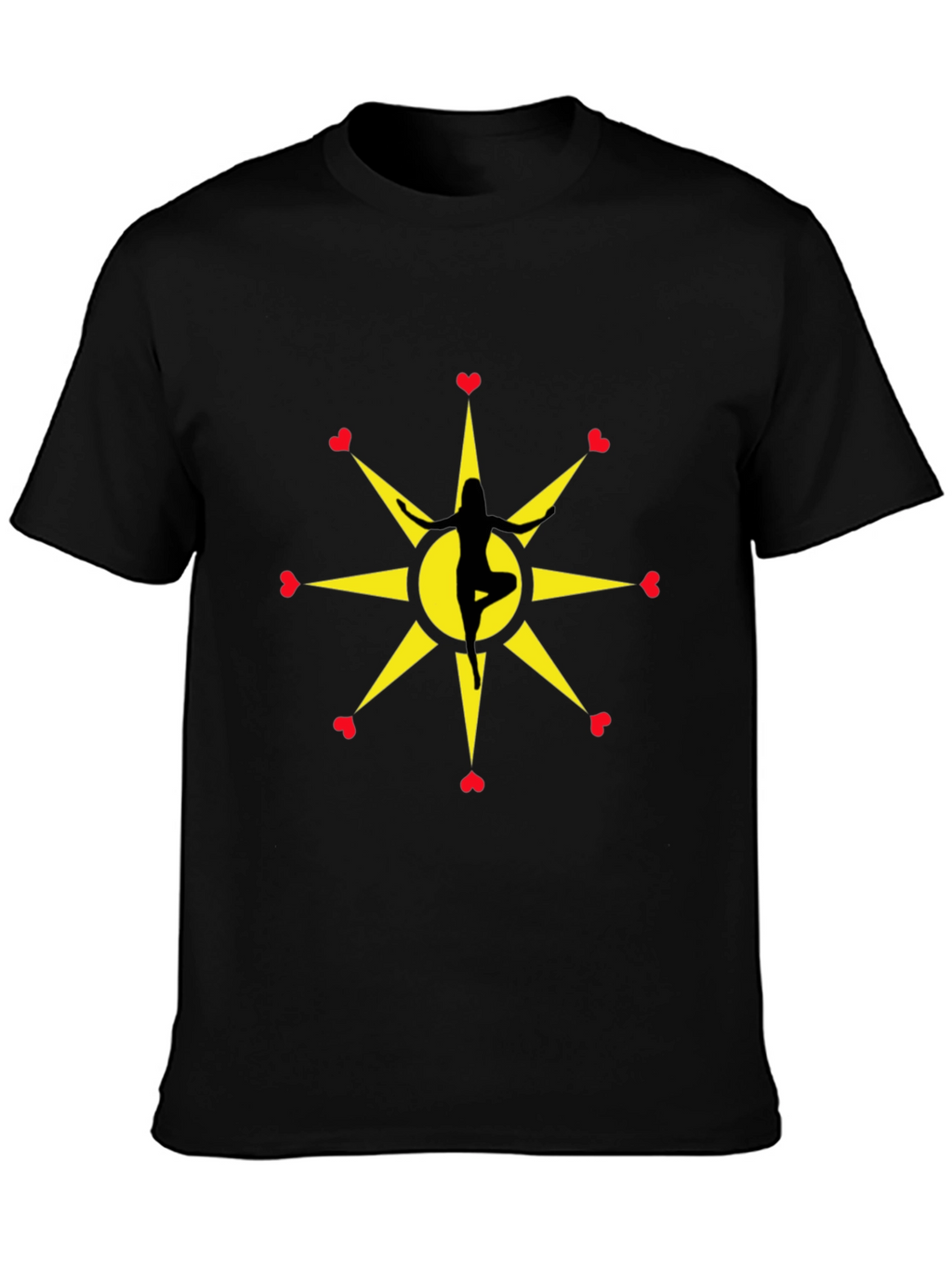 Yoga Love Starburst Black T-Shirt