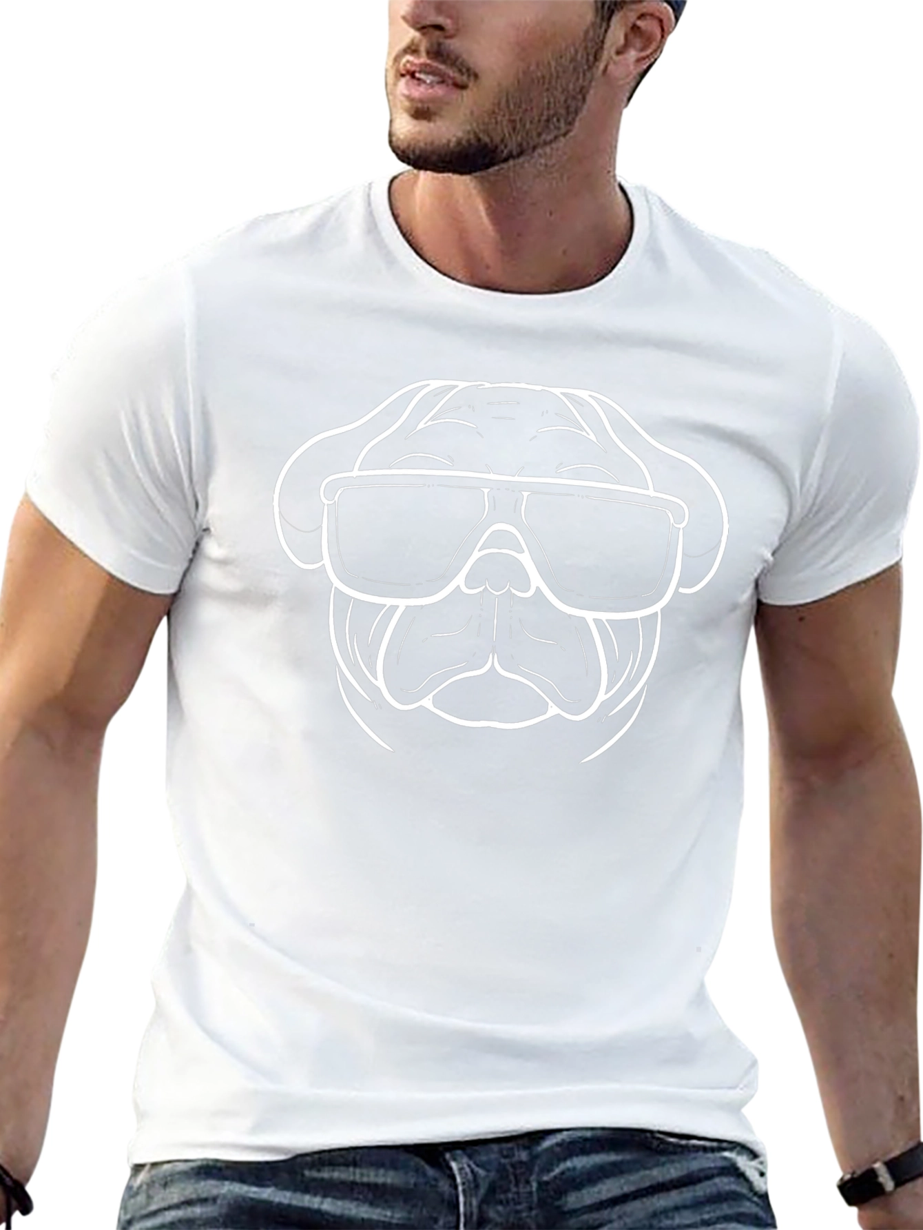 Cool Pug Graphic Tee - Black Cotton T-Shirt