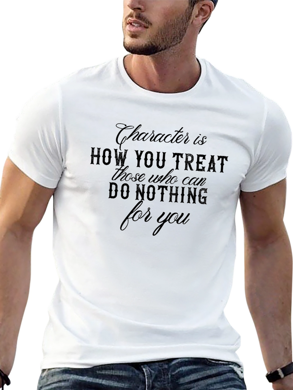 Character Quote Graphic Tee - Black