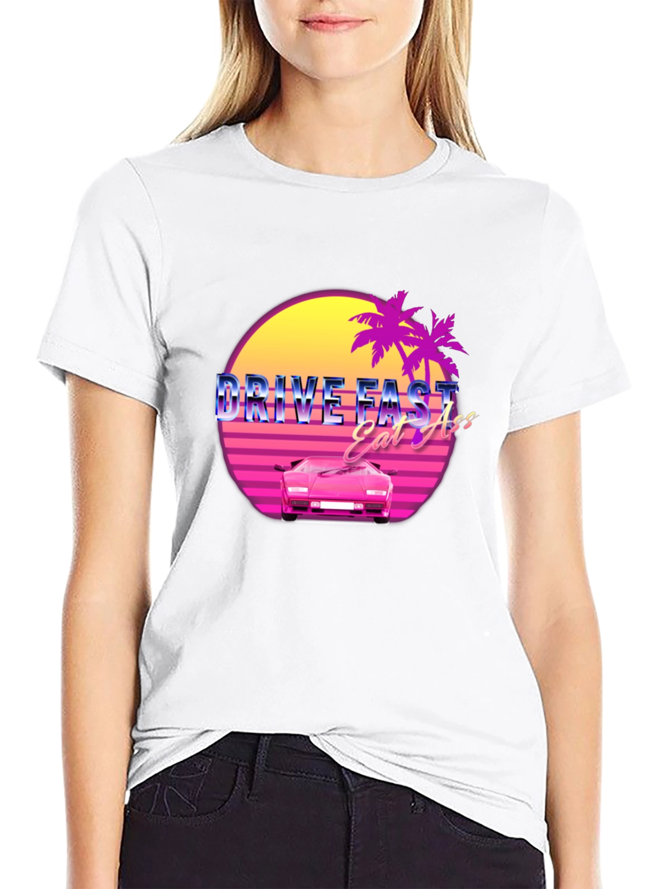 Drive Fast Eat Ass Retro Graphic T-Shirt