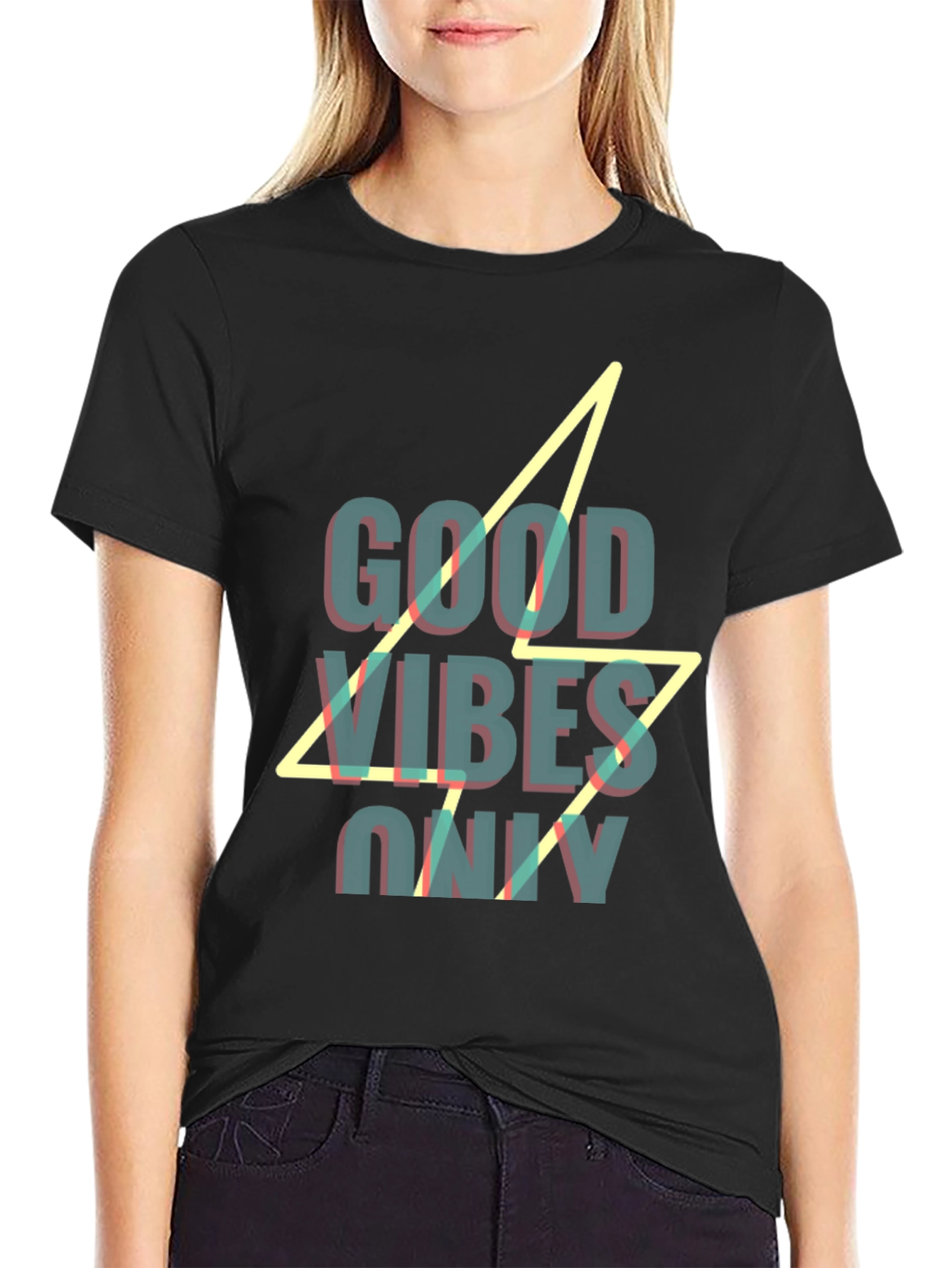 Good Vibes Only Graphic Black T-Shirt
