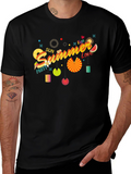Summer Fun Black Graphic T-Shirt