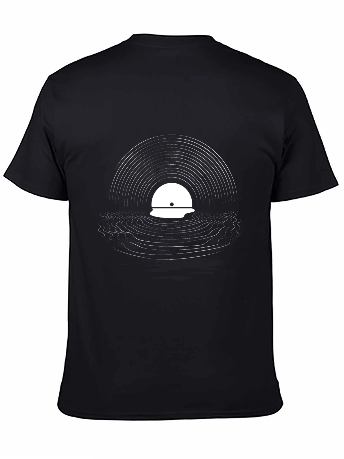 Abstract Record & Hard Hat Graphic Tee - Modern Style