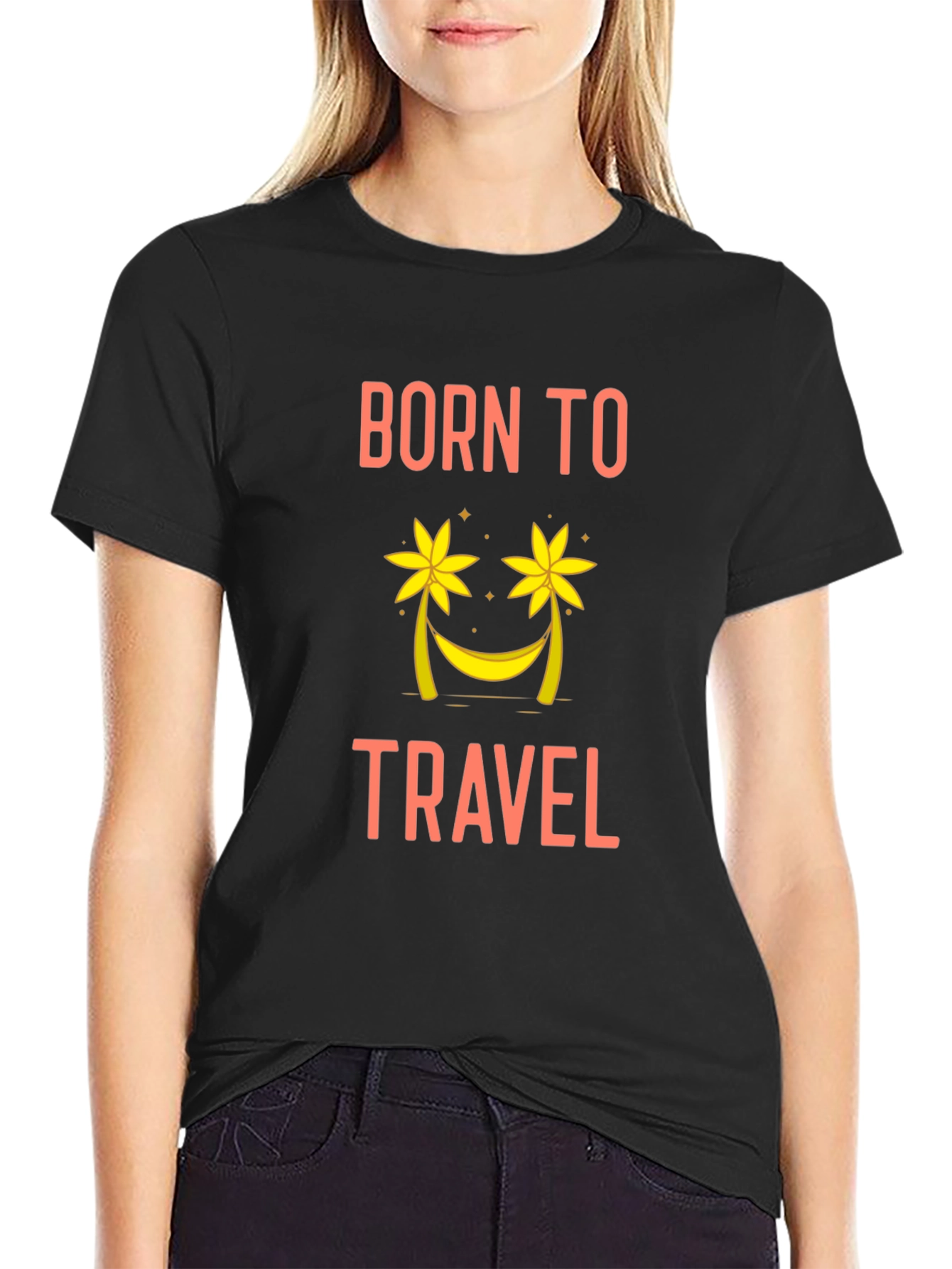 Born to Travel Graphic Tee - Black Casual T-Shirt