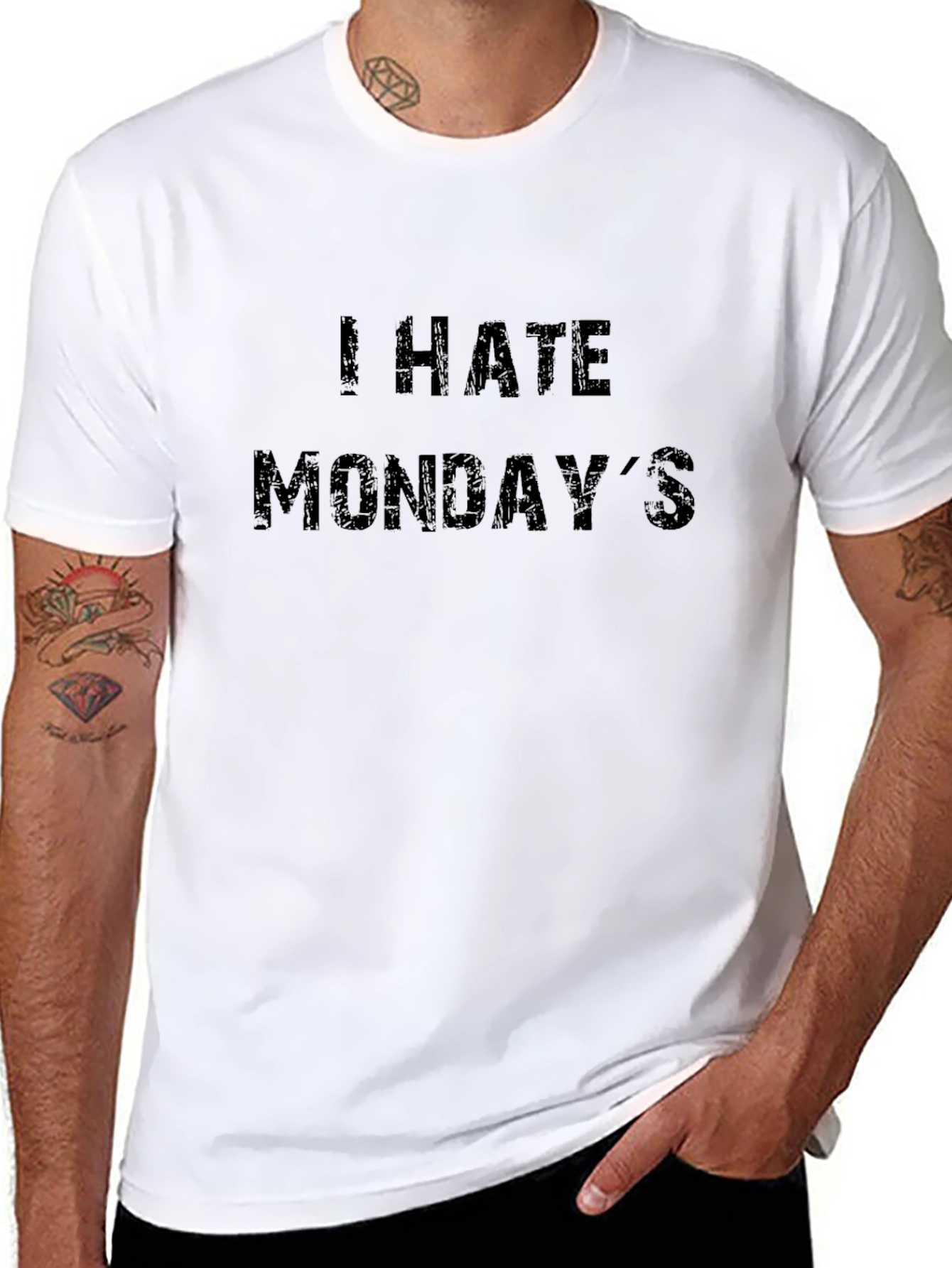 I Hate Mondays T-Shirt - Black Casual Tee