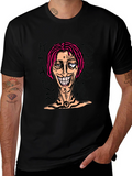 Graphic Print Tee - Edgy Cartoon Design
