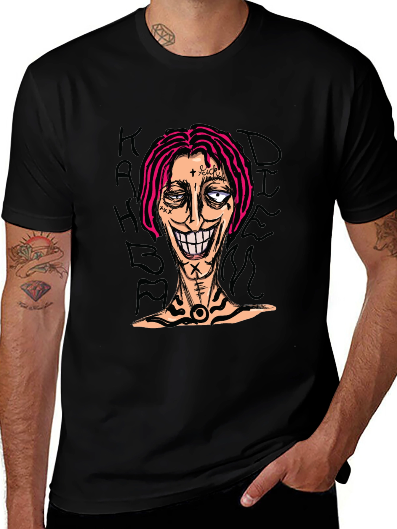 Graphic Print Tee - Edgy Cartoon Design
