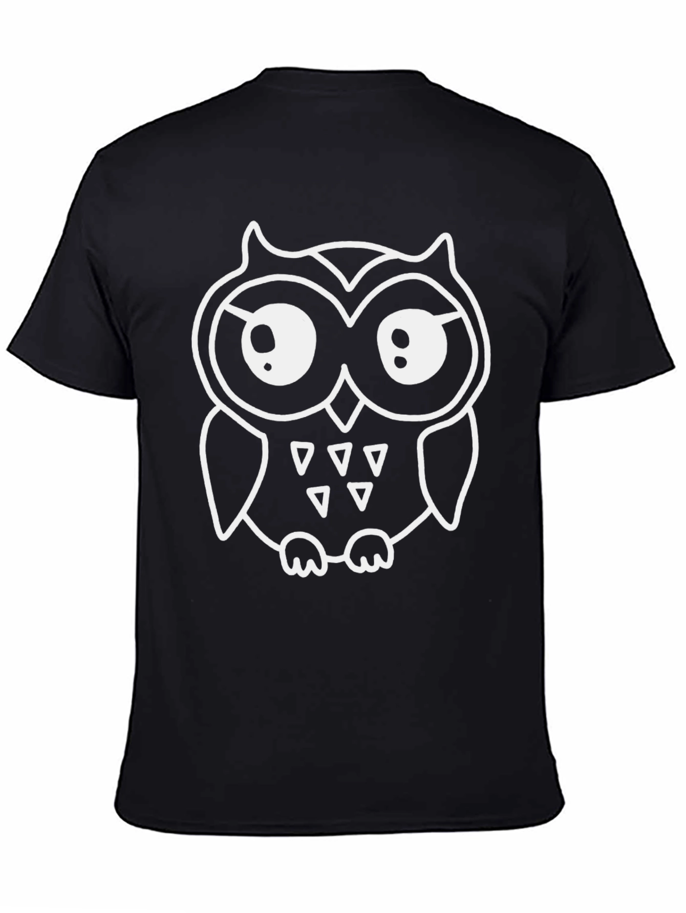 Cool Owl Graphic Tee - Black Cotton Shirt