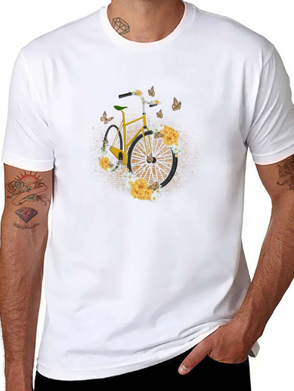 Floral Bike T-Shirt - Unique Graphic Tee