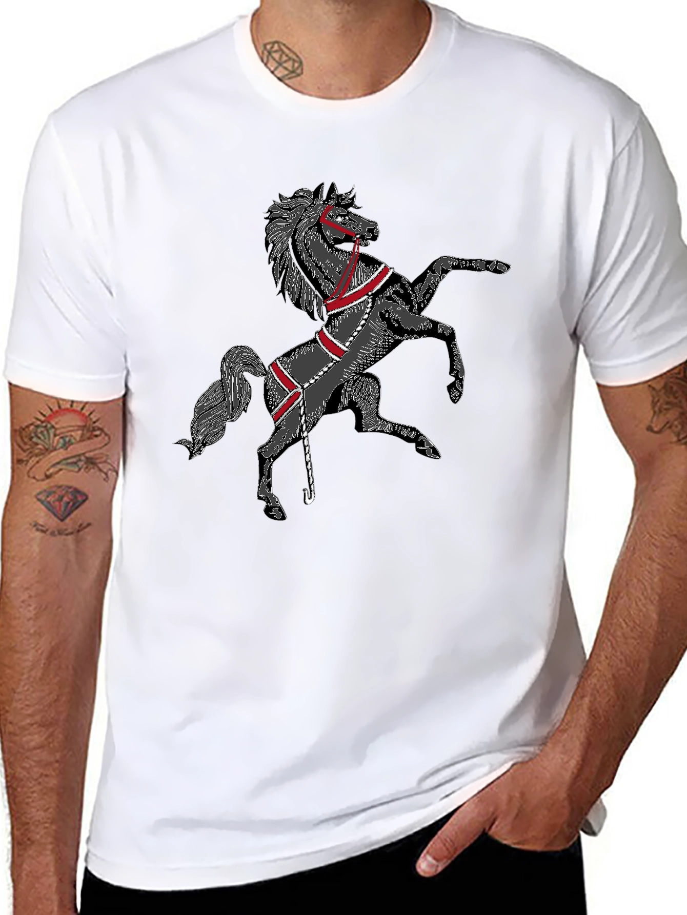 Black Horse Graphic T-Shirt