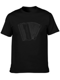 Accordion Graphic Print Black T-Shirt