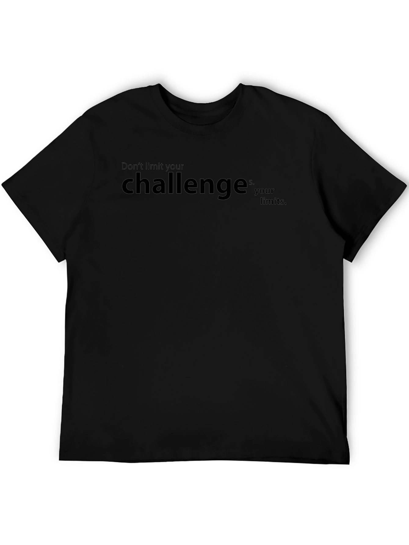 Motivational Challenge Graphic Tee - Black T-Shirt