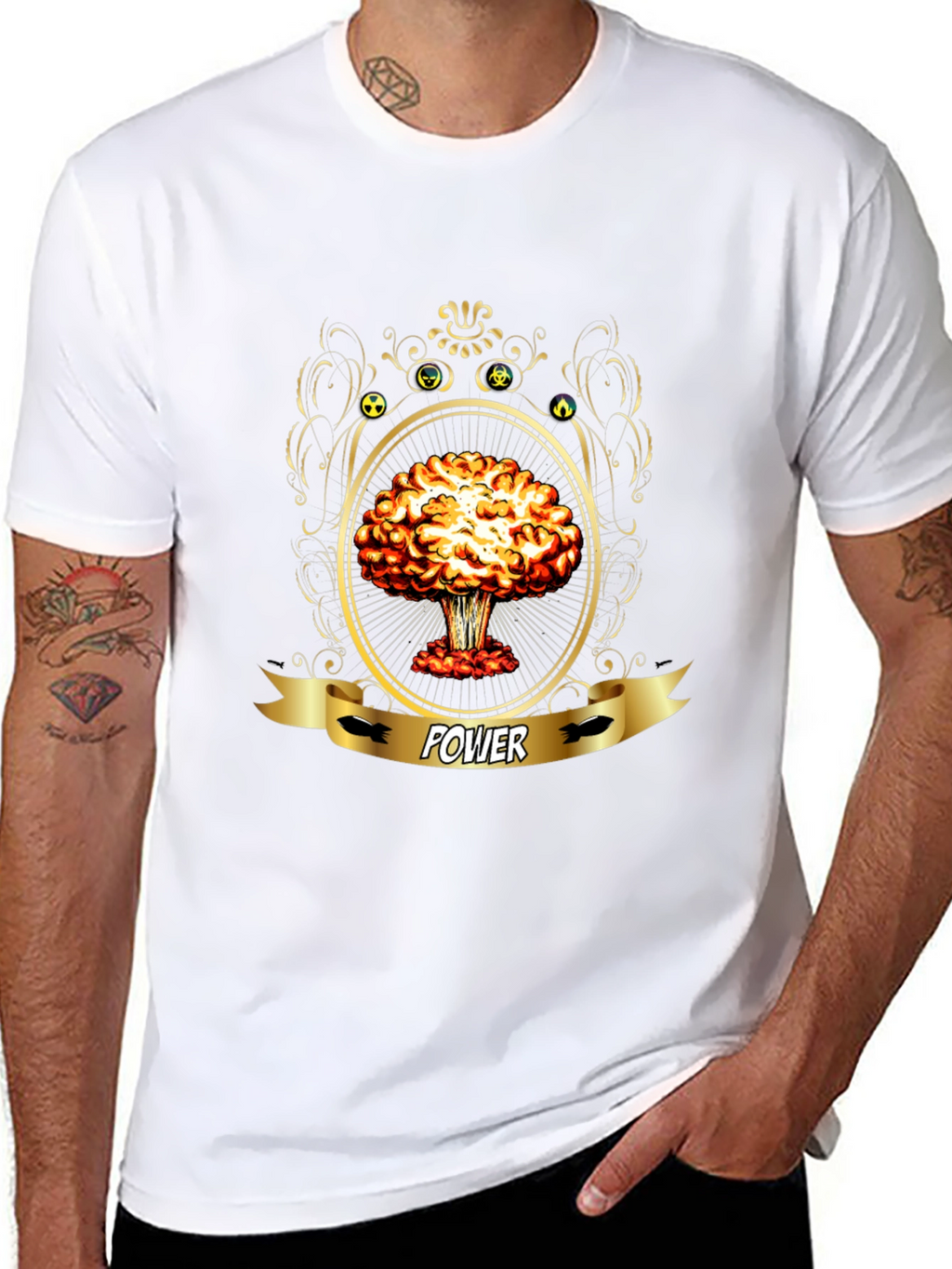 Power Atomic Mushroom Cloud Graphic T-Shirt