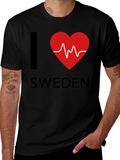 I Love Sweden T-Shirt - Heartbeat Design