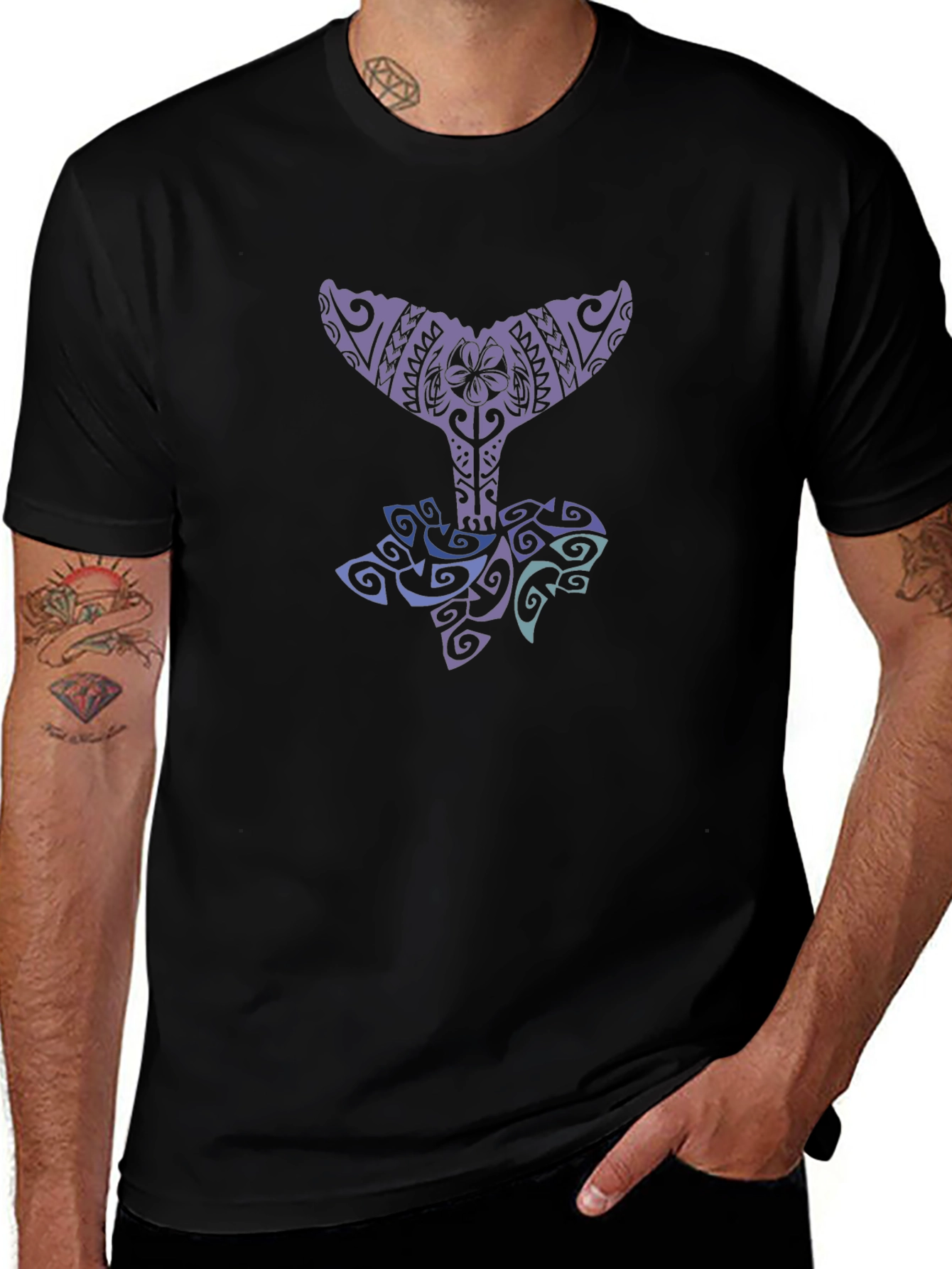 Tribal Whale Tail Graphic Tee