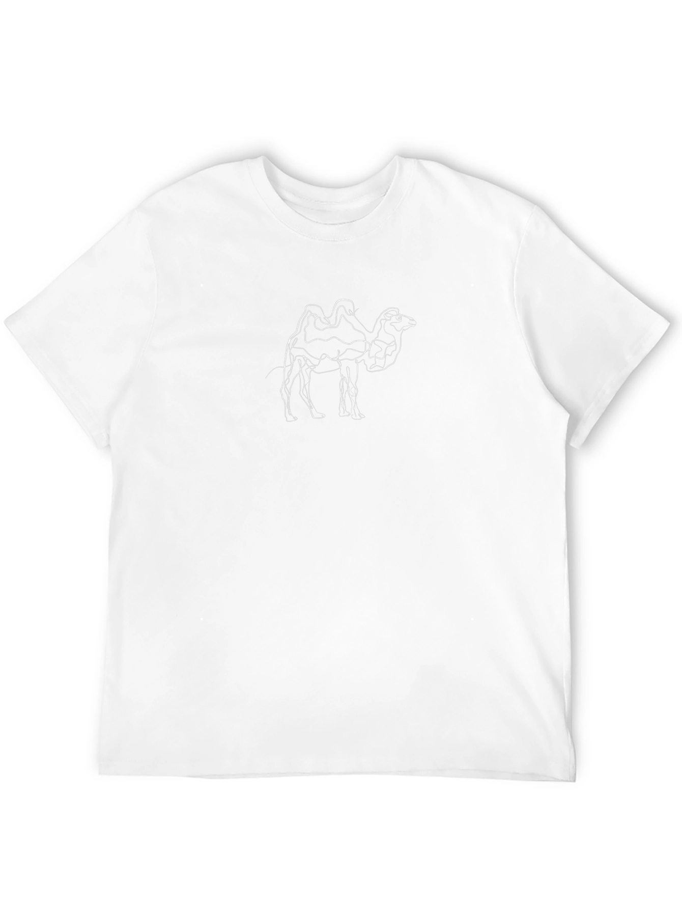 Camel Line Art Graphic Black T-Shirt