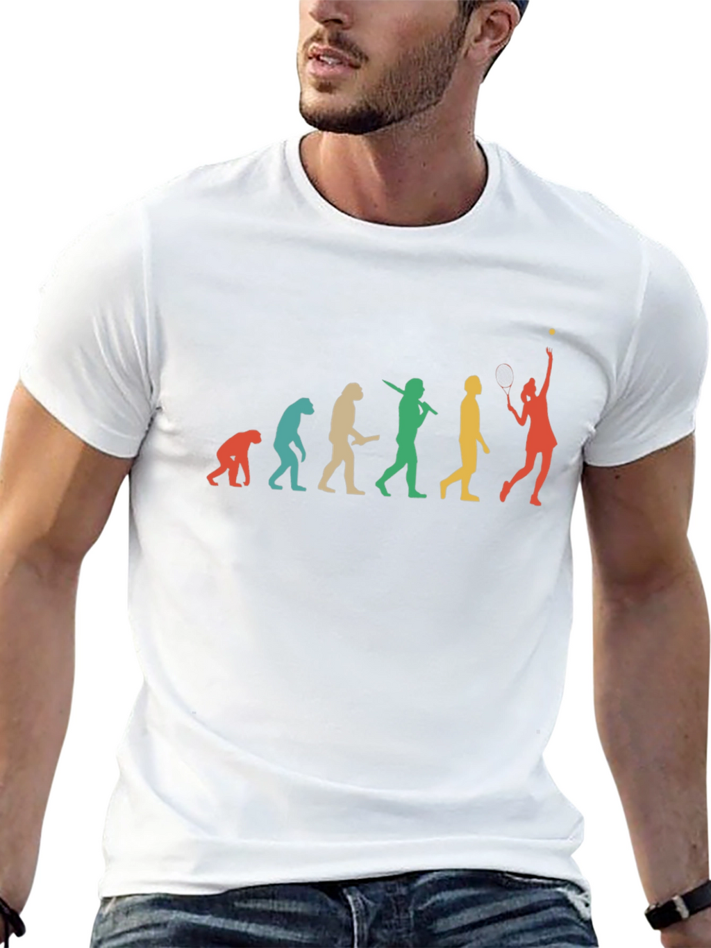 Evolution of Tennis Player Graphic Tee - Unisex