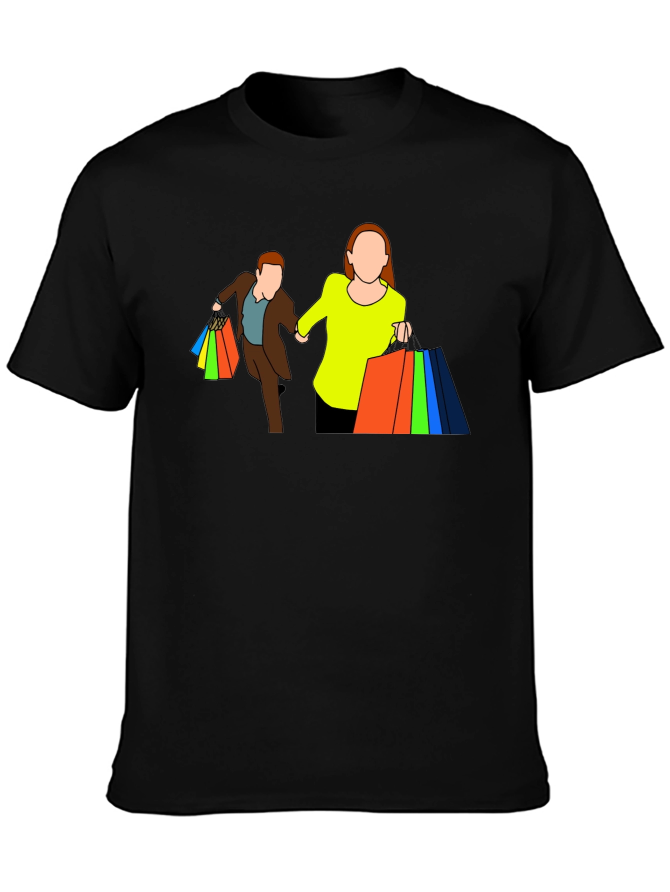 Shopping Couple Black T-Shirt