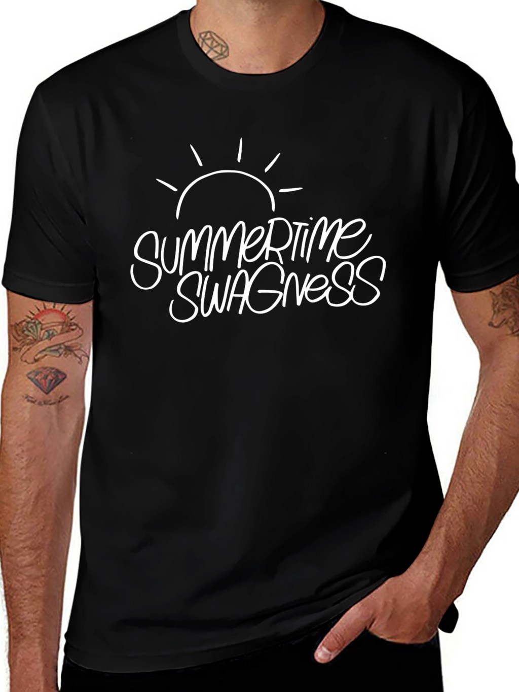 Summertime Swagness Black Graphic Tee