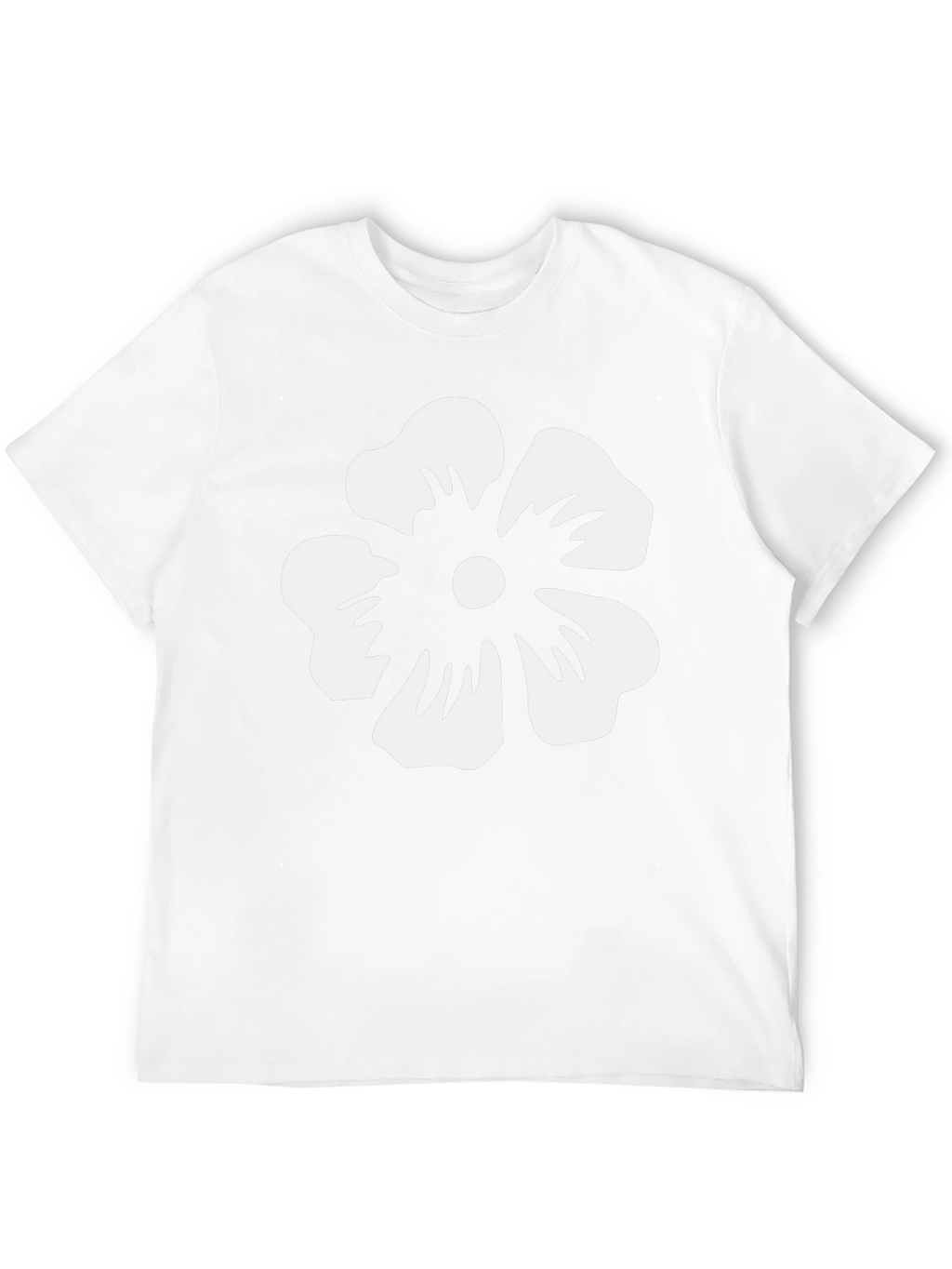 Floral Graphic Tee - White Flower on Black