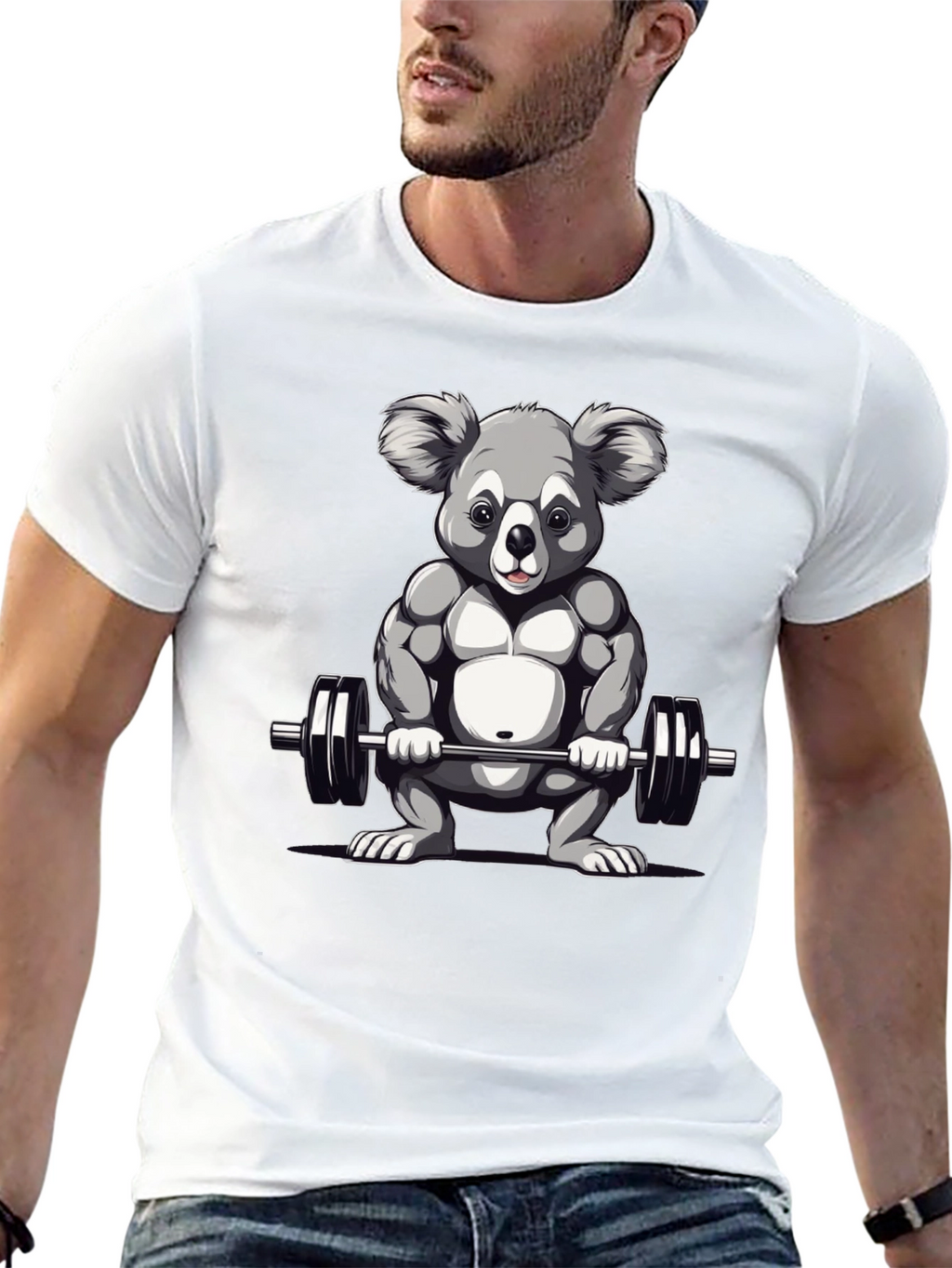 Koala Weightlifter Graphic Tee - Black