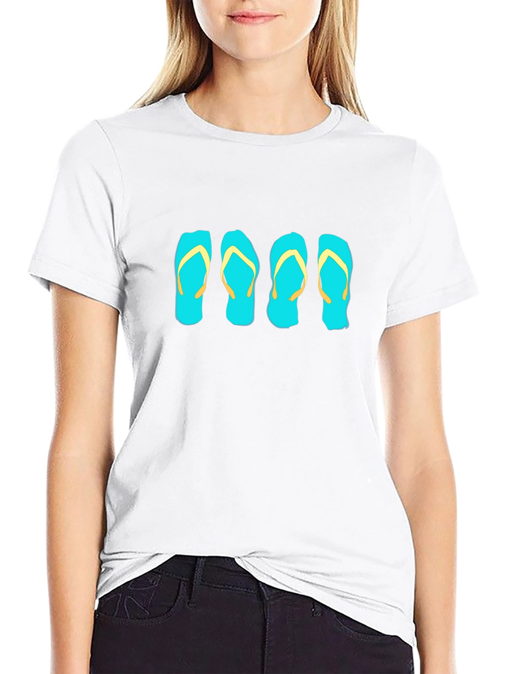 Flip Flop Graphic Tee - Black Cotton T-Shirt