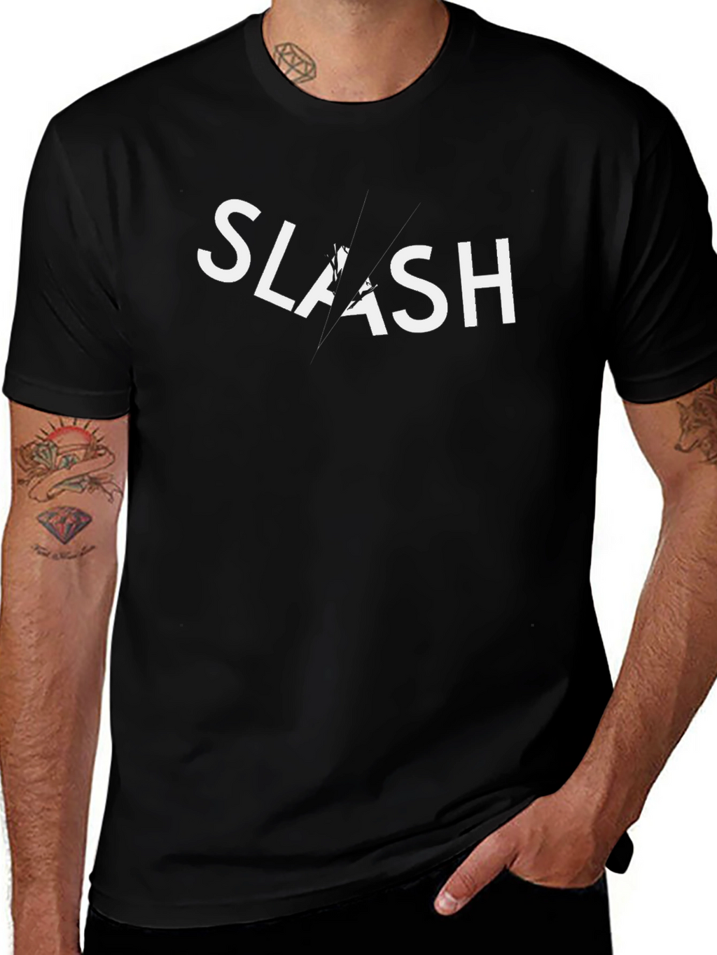 Slash Graphic Black T-Shirt