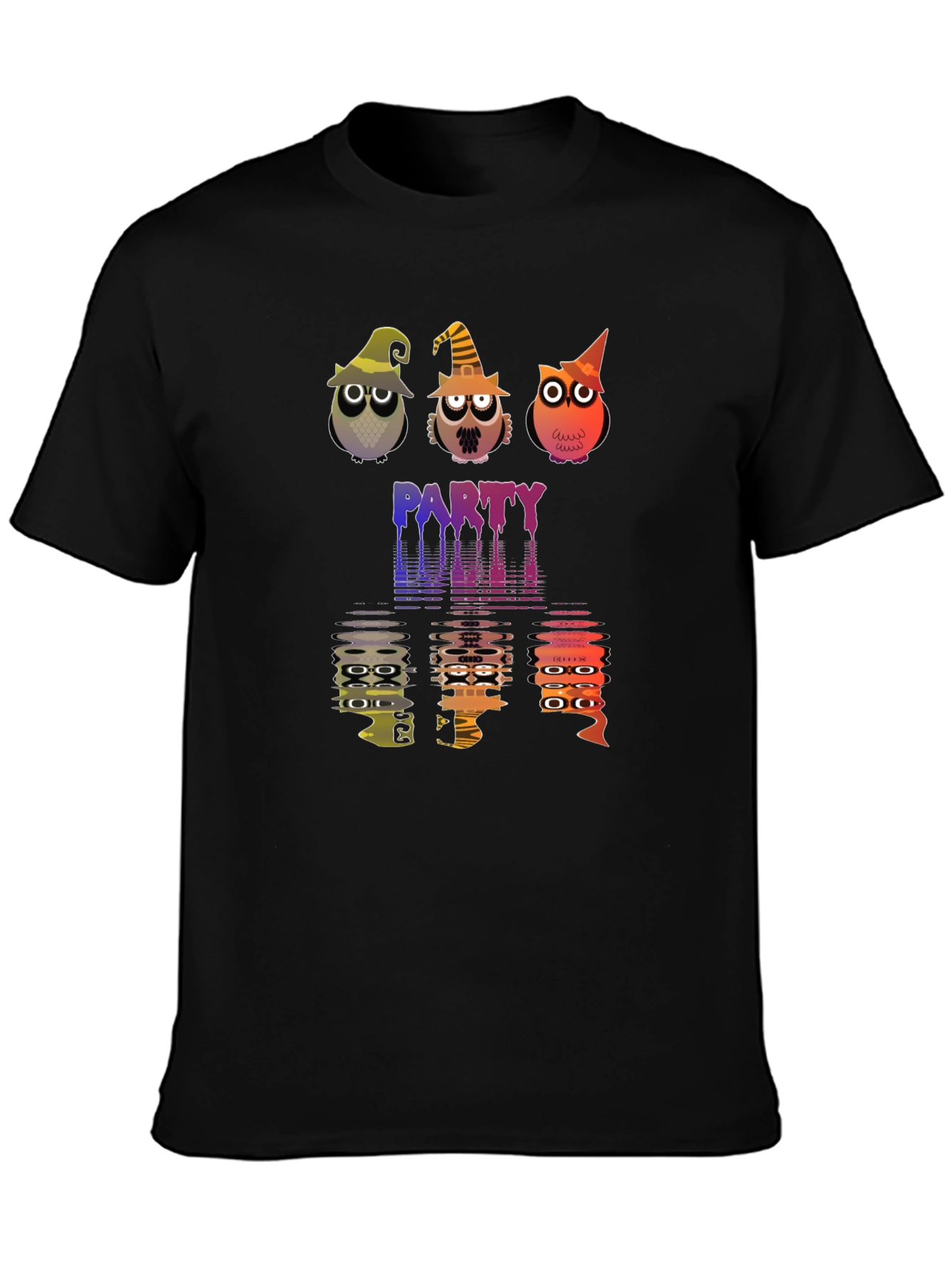 Halloween Owl Party Black T-Shirt