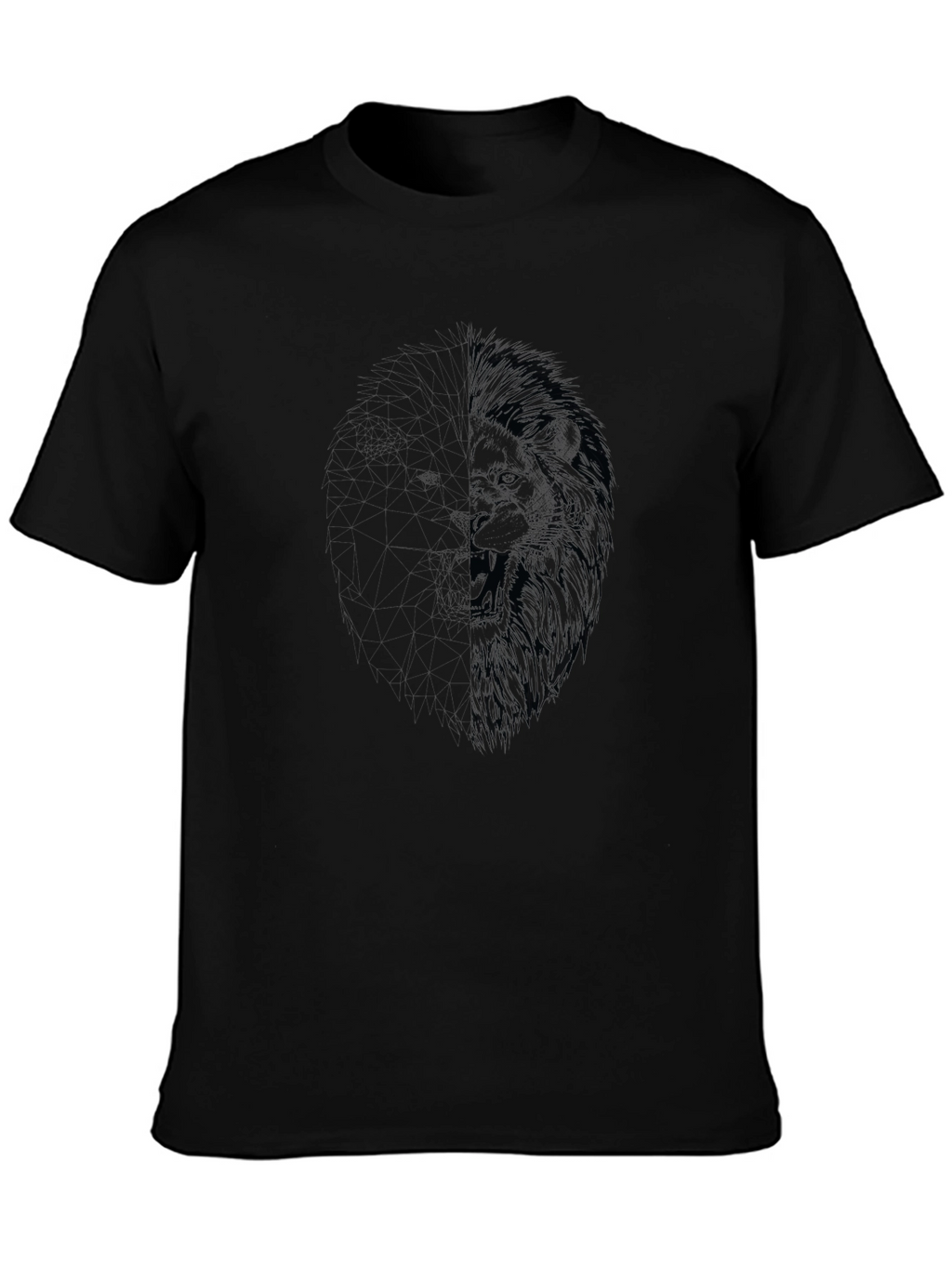 Lion Graphic Print Black Tee